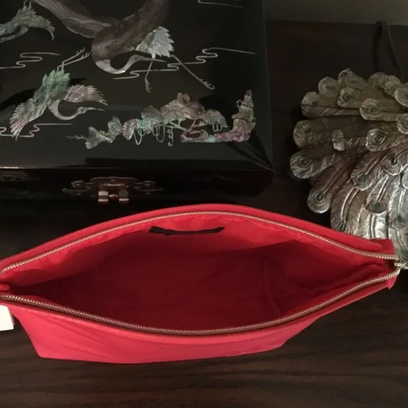 Lancome Red Cosmetic Bag with Eiffel Tower Accent - Picture 5 of 7